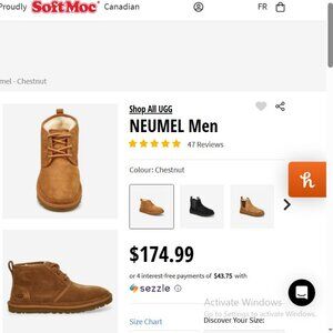 Brand new in box mens UGGS Neumel size 10 suede leather sheepskin with laces